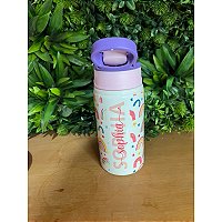 Squeeze Infantil com Nome Personalizado Tema Arco-Íris | Leve, Resistente e Exclusiva