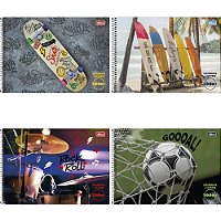 Caderno Desenho UNIV Capa Dura Zoom+ 96FLS Masculino Espiral PCT.C/04