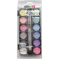 Aquarela Escolar Metalica 12 Cores CX.C/6