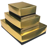 Caixa para Presente com Tampa Paris PQ 14,5X19X7,5 Dourada PCT.C/10