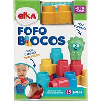 Brinquedo para Montar Fofo Blocos 15 Pecas