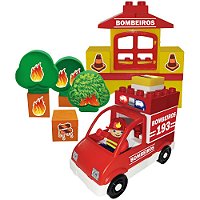 Brinquedo para Montar Brincando de Bombeiros