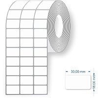 Etiqueta para Codigo de Barras Couche 33X18X30M 3CARREIRAS Rolo