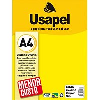 Papel A4 Color Usapel  Amarelo 180G PCT.C/50