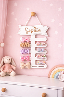 Porta Laços Letriro Faixa Personalizado com Nome Organizador de Laços Infantil Decoração Quarto de Menina