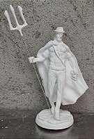 Exu Tranca Rua com Tridente 23cm Gesso Cru