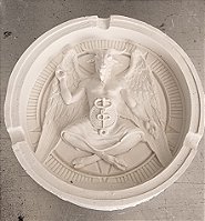 Cinzeiro Baphomet Gesso Cru