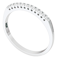 Anel Meia Aliança Delicada Prata 925 com Zircônias Feminino