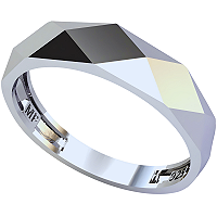 Anel Facetado Prata 925 Feminino Design Geométrico