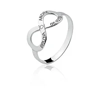 Anel infinito feminino Personalizado com nomes ou frases curtas - PRATA 925