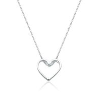 Colar feminino Coração Vazado - PRATA 925