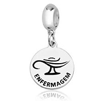 Berloque de pulseira pandora Profissão Enfermagem - PRATA 925