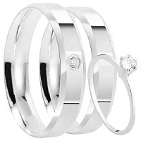 Par de alianças Namoro Prata 950 Antonela 4mm