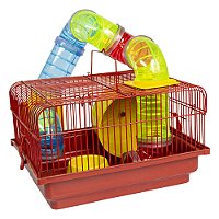 Gaiola para Hamster Brasileirinha Tubo Luxo Vermelha