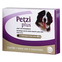 Vermífugo Petzi Plus Ceva para Cães de 10 a 40kg - 2 Comprimidos