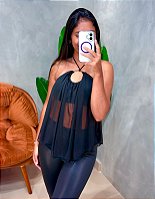 Blusa em Tule Frente Única com Argola Nayara Ref. 1861