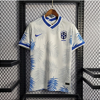 Camisa Brasil Torcedor Masculina Branco e Azul
