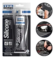 Silicone Acético Adesivo Preto Alta Temperatura 50g Tekbond