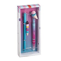 Kit Caneta Esferográfica + Marca Texto Tutti Frutti BRW – Sorvetinho