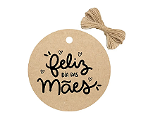 Tags Personalizadas Dia das Mães – Kraft 180g bolinha 50mm com cordão