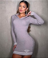 Vestido Modal Ostentação Cinza - Tamanho Único