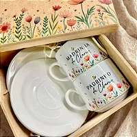 Kit Xícaras Personalizadas com Pires Para Padrinhos Floral