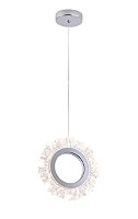 Pendente LED Ø20cm 6W 450lm 3000K Bivolt Metal Cromado e Acrílico com Cabo de 2m