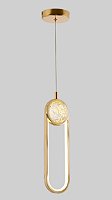 Pendente LED 17W 3000K Bivolt Metal Dourado e Cristal com Cabo de 2M