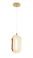 Pendente LED 8W 3000K Bivolt Metal Dourado e Plástico com Cabo de 1,5m