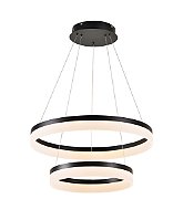 Pendente LED Luz Direta 63W 3000K Bivolt Alumínio Preto e Acrílico com Cabo de 2,5M