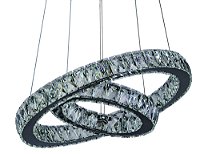 Pendente de Cristal com Controle Remoto 66W 3000K 4000K 6000K Bivolt Metal Cromado