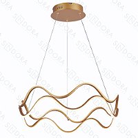 LUSTRE PENDENTE LED ONDAS DOURADO MODERNO 60CM 88W 3000K 6600LM BIVOLT ALUMINIO DOURADO E SILICONE  CABO:1,5M