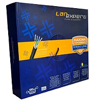 Cabo De Rede Lan Expert 100% Cobre 4 Pares Turbo Link Cat5e 100 Metros Azul - Homologado
