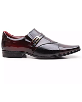 Sapato Social Gofer em Couro Verniz Dark Red