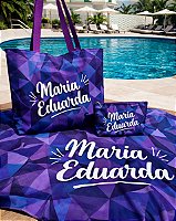 Kit Praia Personalizado com Bolsa, Necessaire e Canga