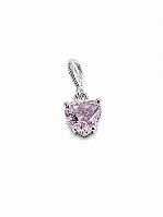 Pingente Pedra Coração Rosa