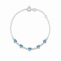 Pulseira Corações Azuis
