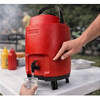 Garrafa Térmica 8 Litros Com Torneira Vermelho Garrafão Com Alça Pé Antares Botijão Térmico Galão Antares
