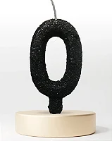 Vela Glitter Preta números de 0 a 9 e ?