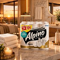 Papel Higiênico Folha Dupla Alpino Neutro 30m – Pacote com 12 Rolos