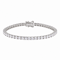 Pulseira Riviera 3 Pontas 3mm (Fecho Joia) Banho de Ródio Branco