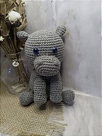 Hipopótamo Amigurumi de Crochê – (Cinza)