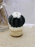 Chaveiro Cacto Mini Vaso em Amigurumi com Pérola (6 cm)
