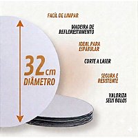 KIT 10 CAKE BOARD 32CM/ PRATO/ TÁBUA/ BOLO/ MDF 3MM BRANCO
