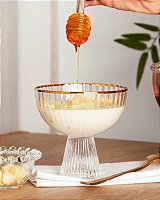 Conjunto 2 Taças de Sobremesa Lines com Fio de Ouro 200ml Cristal Ecológico Wolff