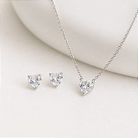 Conjunto de Colar e Brinco Coração