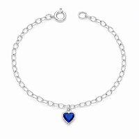 Pulseira Coração Azul em Prata 925