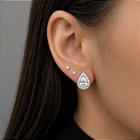 Brinco Gota Moissanite em Prata 925