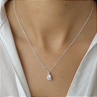GARGANTILHA PRATA CARTIER GOTA MOISSANITE 6*9MM