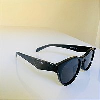 Óculos de sol Lumen plus redondo preto acetato - unissex